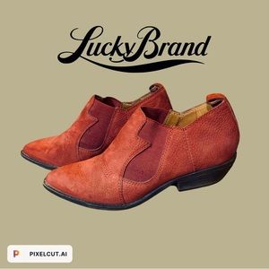 Boho Style Lucky Brand Western Style Slip On Booties ⭐️ EUC Size 8